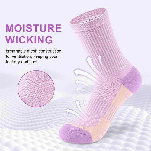 Miniatura 3 de Calcetines de compresión acolchados para mujer, para senderismo, correr, 3-5 pares
