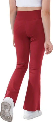 Miniatura 7 de Pantalones de yoga para niñas, cintura cruzada, pierna ancha, pantalones acampanados de entrenamiento de cintura alta