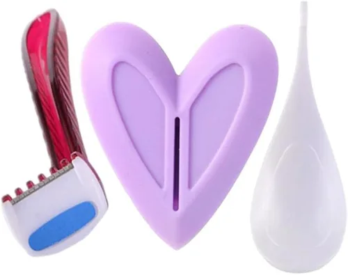 Bikini Area - Juego de plantillas para afeitado de cabello para mujeres, maquinilla de afeitar de pelo púbico para mujeres y niñas, kit de afeitado