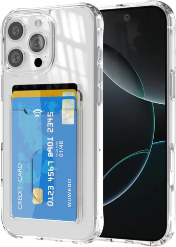Miniatura 30 de 【Actualización】 Funda tipo cartera transparente para iPhone 13, antiamarilleo, delgada, parachoques de TPU + funda trasera de policarbonato con 2