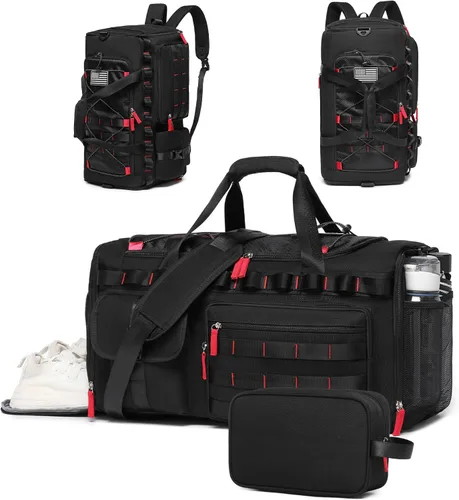 Bolsas de gimnasio para hombres y mujeres, 45L grande de viaje de fin de semana, mochila deportiva con zapatos y compartimento para laptop, bolsa de