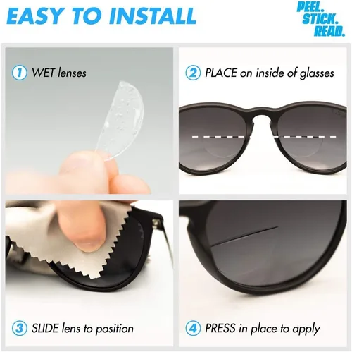 Miniatura 3 de StickTite Lenses Small 28mm stick-on bifocal lens, convert sunglasses into magnified bifocal reading glasses