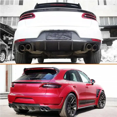 Miniatura 4 de Macan - Alerón medio de fibra de carbono para maletero trasero para Porsche Macan SUV 4 puertas 2014-2017 alerón de borde superior de ventana media