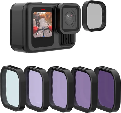Miniatura 9 de TELESIN Paquete de 4 filtros de lente CPL ND8 ND16 ND32 compatibles con GoPro Hero 12 Hero 11 Hero 10 Hero 9 negro, densidad neutra y kit de filtro