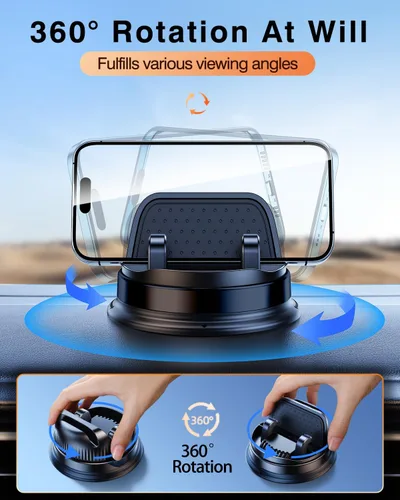 Miniatura 4 de Soporte para teléfono celular de salpicadero, soporte de teléfono móvil multifuncional para automóvil, soporte de teléfono de coche giratorio