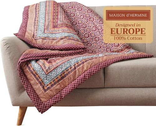 Miniatura 35 de Maison d' Hermine Manta para sofá, ligera y suave, cálida y transpirable, de algodón, para cama, para niñas, niños, mujeres, hombres, regalos, sofá