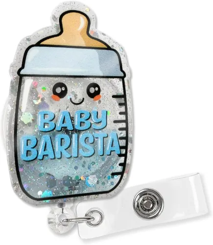 Miniatura 8 de XQLZY Ortho Carrete de Insignia Retráctil Divertido con Purpurina Negra Banda Clip de Tiburón, Lindo Clip de Insignia de Amor de Hueso de Dedo