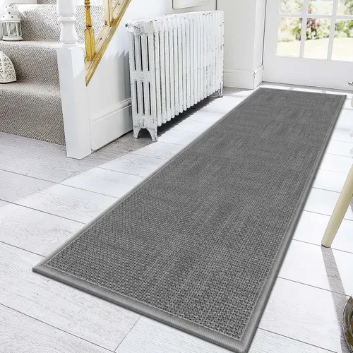 Miniatura 8 de GOYLSER Alfombras de yute de 15 pies para pasillo, alfombra de cocina, antideslizante, lavable, absorbente, alfombra de pasillo color beige