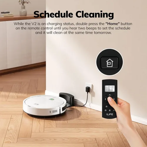 Miniatura 3 de ILIFE Aspiradora robot V2, succión sin enredos, 120 minutos de tiempo de funcionamiento, delgada, aspiradora robótica de carga automática, ideal