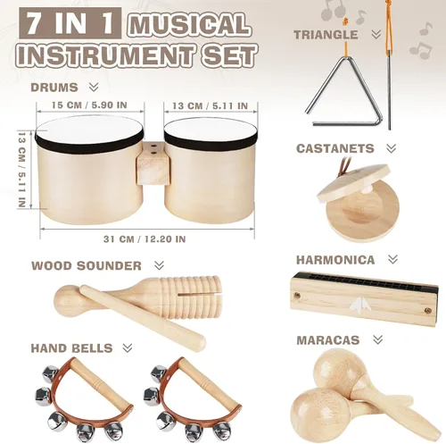 Miniatura 2 de Vanplay Juego de Batería para Niños - Juguetes para Regalos de Niños de 2 3 Años, Instrumentos Musicales para Niños Pequeños de 2-4, Regalos