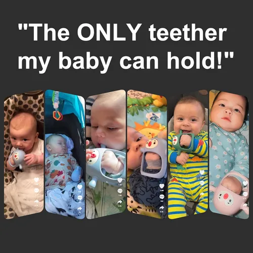 Miniatura 7 de Smily Mia Juguetes de dentición para bebés de 0 a 6 meses, mordedores para bebés de 3 a 6 meses Mordedor de pingüino Mordedor de mano Manoplas