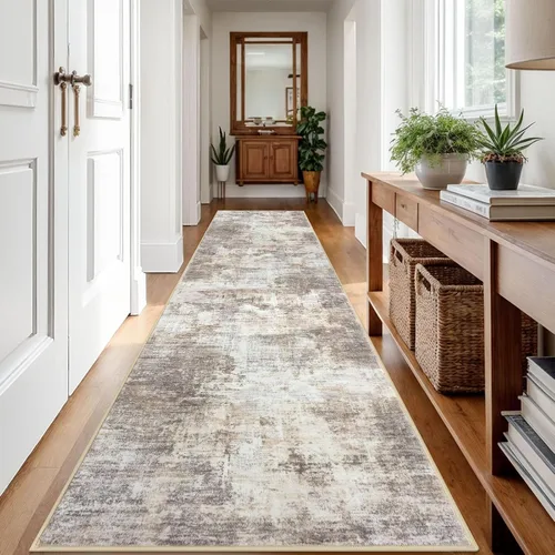 Miniatura 294 de IOHOUZE Alfombra abstracta lavable de 3 x 12 pies para pasillos, antideslizante para cocina, camino de entrada de lana sintética para interiores