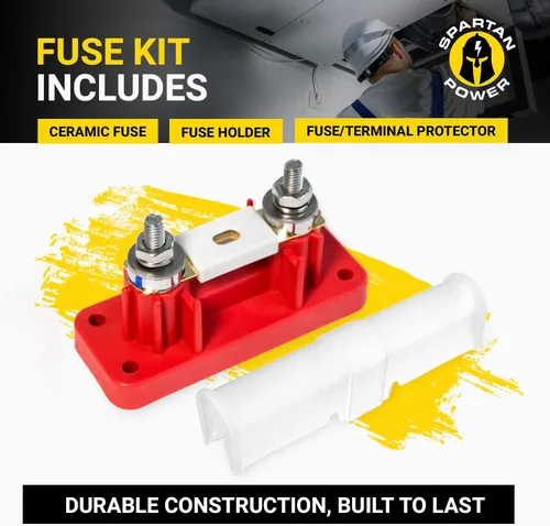 Miniatura 3 de Spartan Power Kit de fusible y soporte de cerámica ANL de 300 Amp Rojo