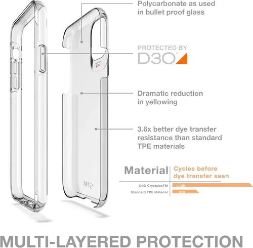 Miniatura 3 de ZAGG Gear4 Crystal Palace - Funda compatible con iPhone 11, protección avanzada contra impactos con tecnología D3O integrada, antiamarilleo, funda