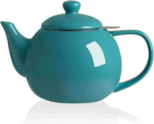 Miniatura 19 de Sweejar Tetera de porcelana con infusor de acero inoxidable extraíble, apto para microondas y lavavajillas, para té suelto, infusor de té para Jade