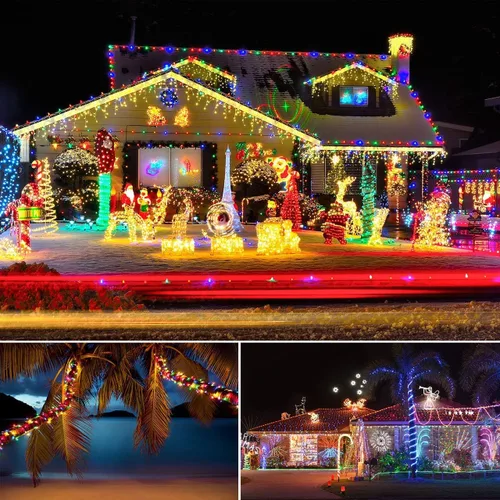 Miniatura 8 de Tira de luces LED que funciona con pilas, cadena de luces de hadas de 40 pies, 120 LEDs, 8 modos, para exteriores, impermeable