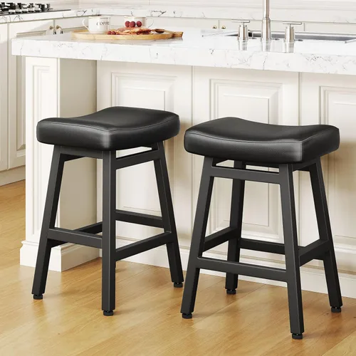 Raynesys - Juego de 2 taburetes de bar de altura de mostrador, Taburetes de bar de 24 pulgadas para encimera de cocina, Taburetes de cocina con