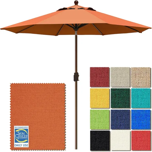EliteShade USA - Sombrilla de 9 pies para patio, para exteriores, con ventilación, no se decolora en 10 años, para mesa de mesa, color óxido