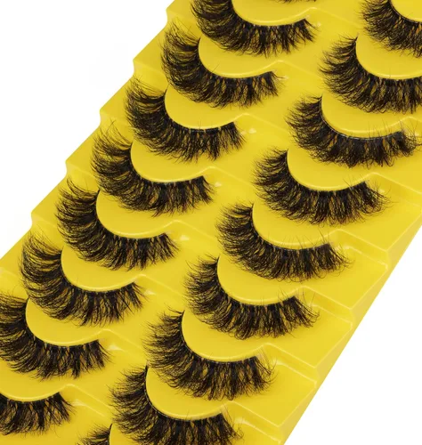 Miniatura 3 de Pestañas Rusas de Tiras Curvatura D Esponjosas Finas Pestañas Postizas de Aspecto Natural Pestañas de Visón Sintético Como Extensión de Pestañas