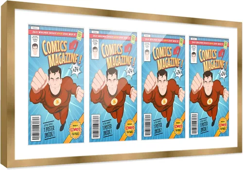 Miniatura 106 de Poster Palooza Marco de cómic con paspartú para 1 cómic de la Edad de Bronce publicado entre 1970 y 1985, marco de cómic negro para cómic de 7.25 x