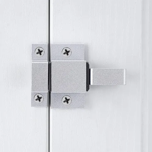 Miniatura 4 de INIRET 4 paquetes de pestillos de cierre automático para puertas, cerradura de puerta de resorte plateada, pestillo de seguridad de aleación