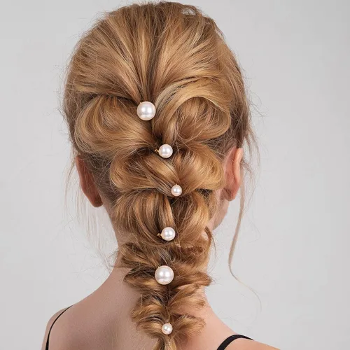 Miniatura 6 de OIIKI 12 horquillas para el pelo de perlas, pinzas para el pelo de perlas, 3 tamaños de pasadores de perlas, pasadores decorativos de boda