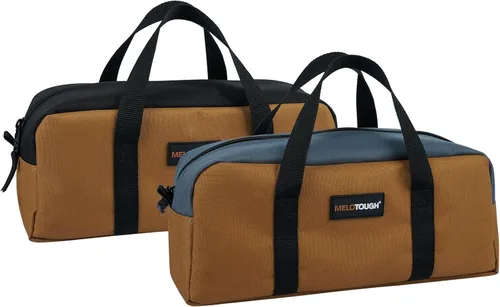 Bolsa de herramientas Melotough de lona con cremallera, bolsa de herramientas portátil de 14 pulgadas, pequeña bolsa de almacenamiento de B & G