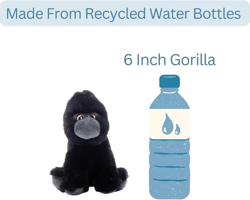 Miniatura 4 de The Petting Zoo Gorilla Peluche de peluche, regalos para niños, animales salvajes del zoológico de Onez Babiez, juguete de peluche de gorila de 6