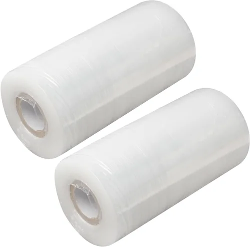 Miniatura 5 de 2 rollos de película elástica preestirada de 5.91 pulgadas x 656.2 ft/656.16 pies, plástico transparente para mudanza y embalaje, envoltura elástica