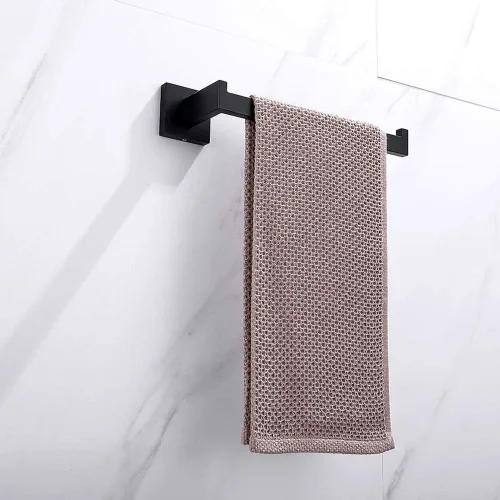 Miniatura 4 de TASTOS Soporte de toalla de mano premium de acero inoxidable, anillo de toalla de mano cuadrado de alta resistencia montado en la pared, barra