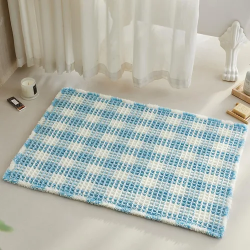 Miniatura 104 de TYUU Tapete de baño estilo gofre, tapete de baño bohemio, antideslizante, lavable, súper absorbente, de secado rápido, bonito tapete de baño