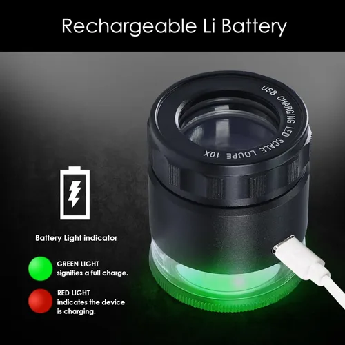 Miniatura 6 de 10 lupas recargables Jewelers con luces LED y 3 escalas de retícula, campo de visión de 0.98 pulgadas, enfoque ajustable con lupa de joyería