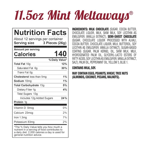 Miniatura 2 de Fannie May Mint Meltaway, caramelo de chocolate de menta con revestimiento pastel de chocolate con leche, caja de regalo de chocolate navideño, 11.5
