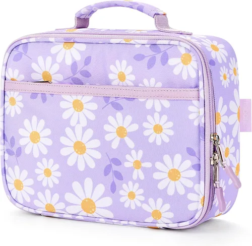 Miniatura 12 de mibasies Lonchera infantil para niñas, bolsa de almuerzo aislada y reutilizable para la escuela, preescolar, jardín de infantes, fresas surtidas