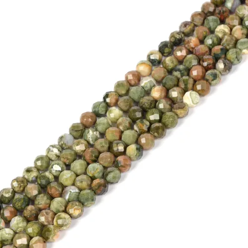Miniatura 86 de Cuentas redondas facetadas de aguamarina natural de 4mm cuentas sueltas de 16 pulgadas para hacer joyas con cuentas