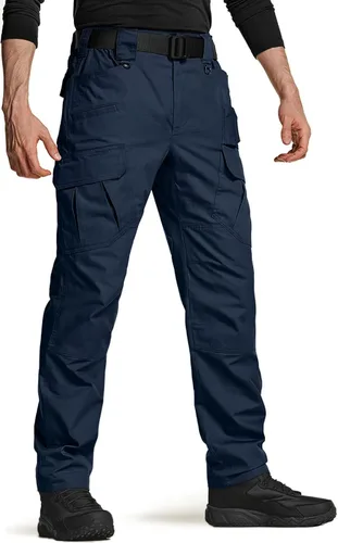 CQR Pantalones tácticos para hombre, resistentes al agua, pantalones cargo Ripstop, ligeros EDC trabajo, senderismo, ropa para exteriores