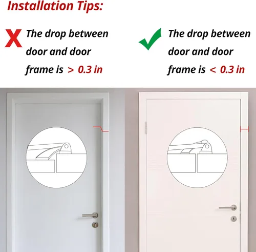 Miniatura 6 de HASWARE Barra de seguridad para el hogar, cerradura de puerta antirrobo de aleación negra para puerta delantera e interior, tope de puerta