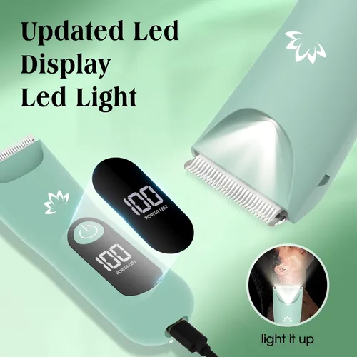 Miniatura 5 de Zesuti Afeitadora Eléctrica para Mujeres con Recorte de Bikini, Maquinillas de Afeitar Eléctricas para Mujeres, Afeitadora Inalámbrica para el Verde