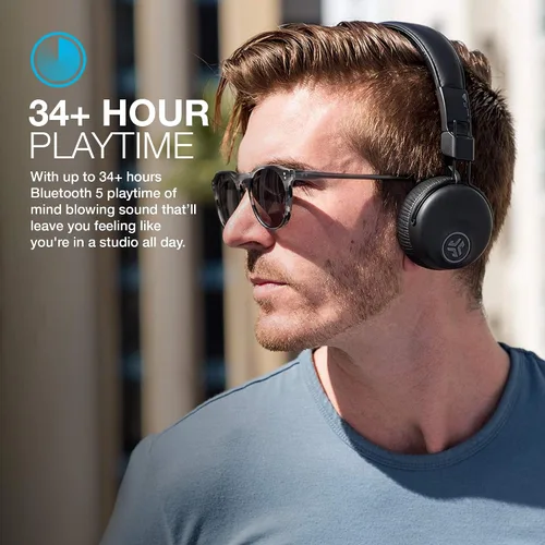 Miniatura 2 de JLab Studio ANC, auriculares inalámbricos con cancelación activa de ruido, auriculares Bluetooth plegables, color negro