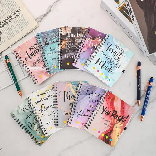 Miniatura 4 de Zhanmai Juego de 20 cuadernos inspiradores en espiral con bolígrafo motivacional, regalo de agradecimiento, pantalla táctil para profesores