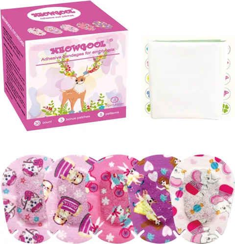 Miniatura 4 de Parches adhesivos para los ojos para niñas pequeñas, tamaño junior, 30+3 parches adicionales, 0-2 años (mariposas)