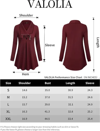 Miniatura 6 de VALOLIA Sudadera casual de manga larga con cremallera y solapa para mujer, túnica a la moda