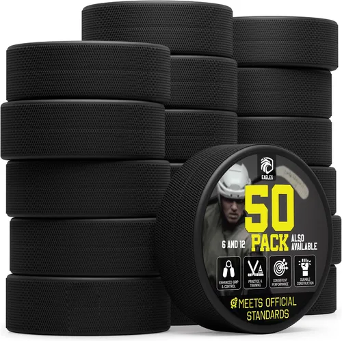 Miniatura 9 de EAGLES Ice Hockey Pucks 1, 2, 3, 6 or 50 Pack High Grade Pucks Official Regulation Weight & Size for Practice & Classic Training - 6 oz Diameter