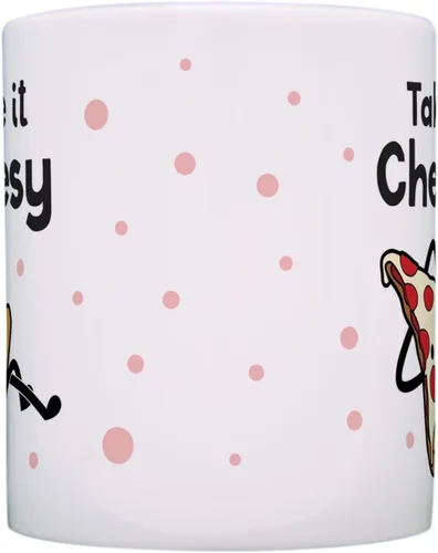 Miniatura 4 de Taza divertida con temática de pizza, taza de café de cerámica con asa de 11 onzas, color blanco