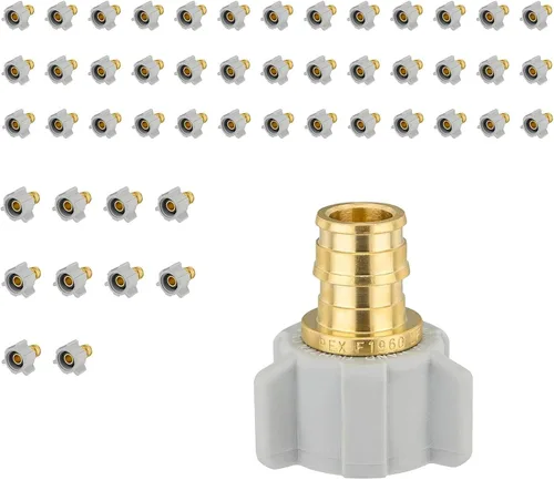Miniatura 17 de Paquete de 2 adaptadores giratorios NPT hembra Niikappu de 3/4 pulgadas PEX A x 1/2 pulgadas, accesorio de expansión Pex-A de flujo completo