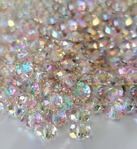 Miniatura 47 de 800 cuentas redondas de cristal de 0.236/0.396/0.394 pulgadas para joyas de bricolaje, ideales para pulseras, collares, colgantes y proyectos