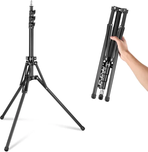 Miniatura 9 de NEEWER Soporte de luz de fibra de carbono con patas reversibles de 180°, adaptador de tornillo de 1/4 a 3/8 pulgadas y bolsa, soporte de trípode