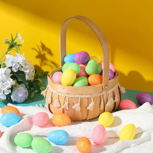 Miniatura 4 de Wenqik 120 huevos de Pascua de espuma de 2.36 pulgadas para manualidades, pequeños huevos de Pascua, decoración de Pascua de espuma artificial