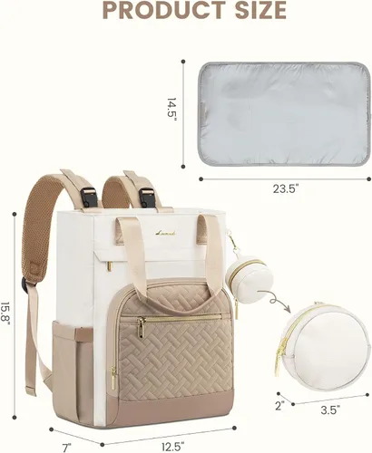Miniatura 8 de LOVEVOOK Mochila para pañales, bolsa de bebé portátil de gran capacidad con cambiador de pañales plegable, bolsas de pañales impermeables para bebé