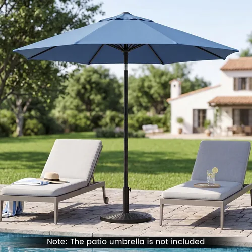 Miniatura 8 de Giantex Soporte de base de sombrilla de patio de 21 libras, soporte resistente para sombrilla para exteriores con base rellena de cemento, se adapta